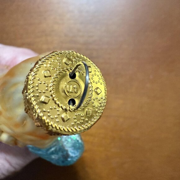 Vintage UT Angel Christmas Ornament Y2K Glass Pink Robe Glitter Hand Painted - Picture 3 of 4